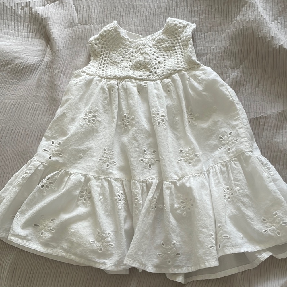 ZARA white eyelet dress